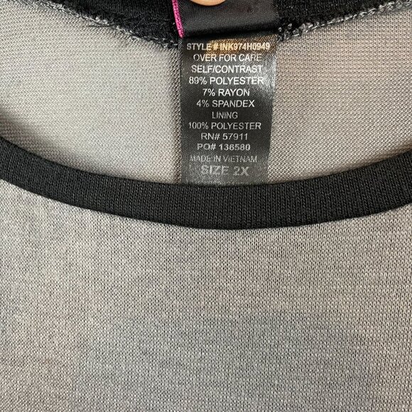 Wrapper Women 3/4 Sleeve Pullover Round Neck Stretch Dress size 2X - Picture 4 of 6